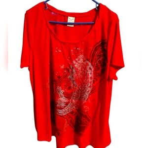 Faded Glory Red Blouse XXL 20